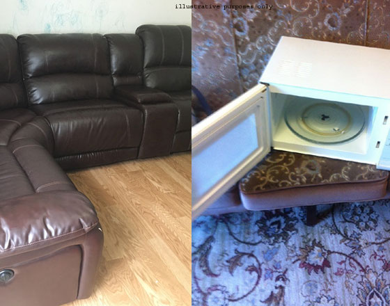 selling sofa and microwave