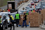 LA, covid-19, food bank drive through in la and pennsylvania overrun by hundreds of unemployed americans, Basketball