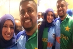 Ind vs Pak ICC World Cup 2019, Indian-Pakistani Couple, ind vs pak icc world cup 2019 indian pakistani couple spotted wearing half and half indo pak jerseys, Icc world cup 2019