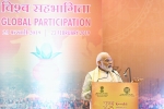 kumbh global participation, modi kumbh of democracy, pm modi addresses kumbh global participation event, Indian parliament