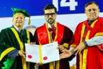 Ram Charan Doctorate news, Ram Charan Doctorate breaking, ram charan felicitated with doctorate in chennai, Ram